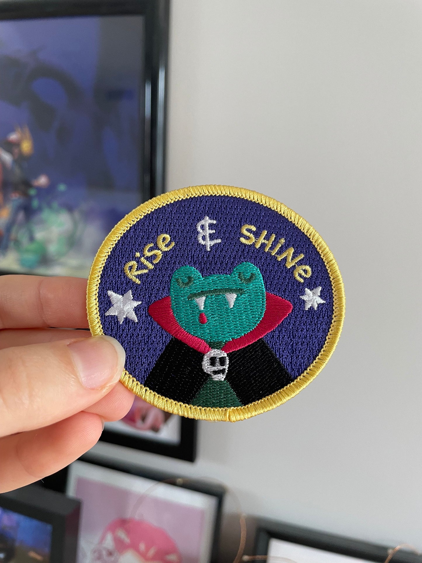 Rise & Shine Vampire Froggie - Iron-On Patch