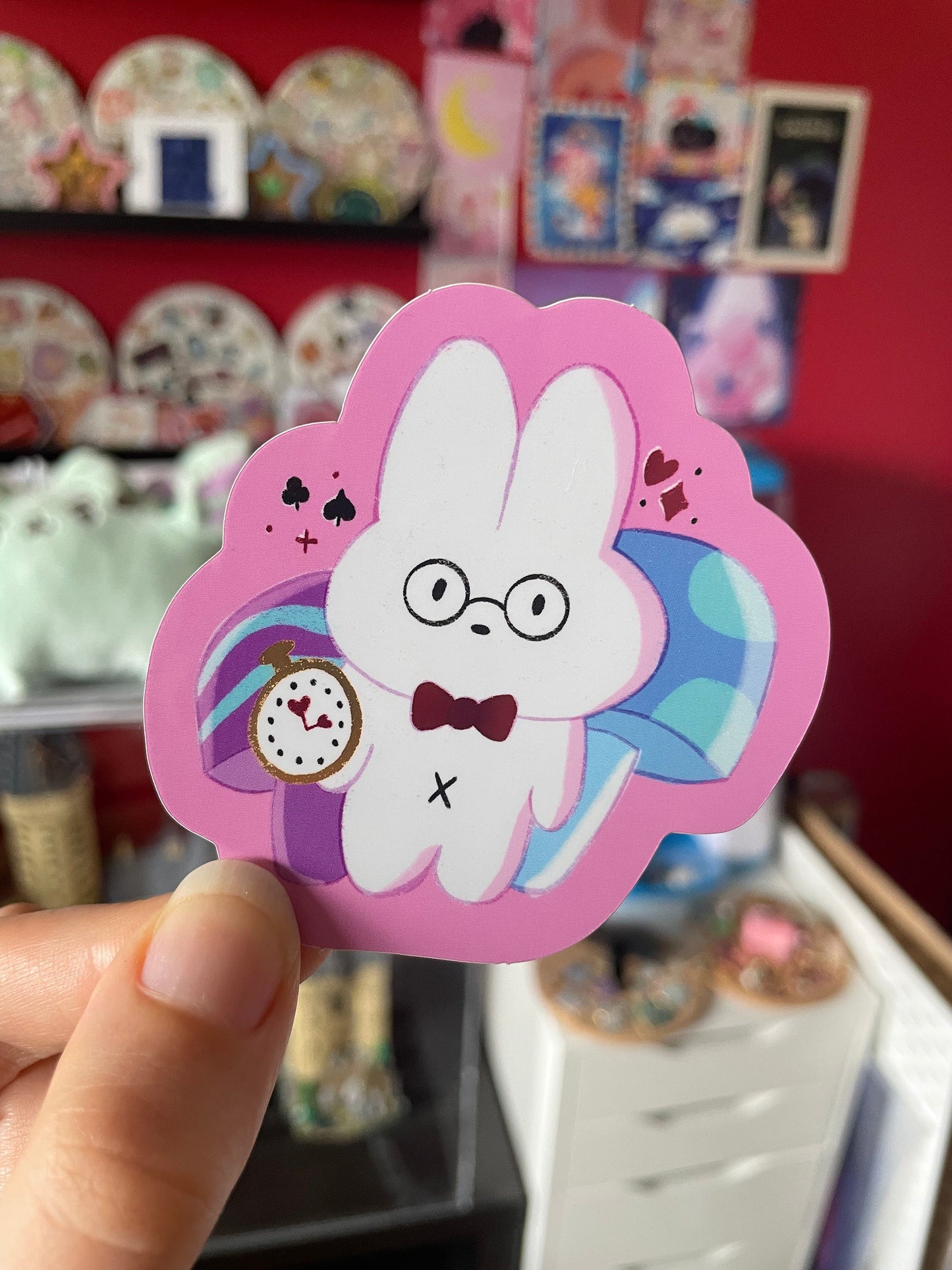 White Rabbit - Glossy Metallic Sticker