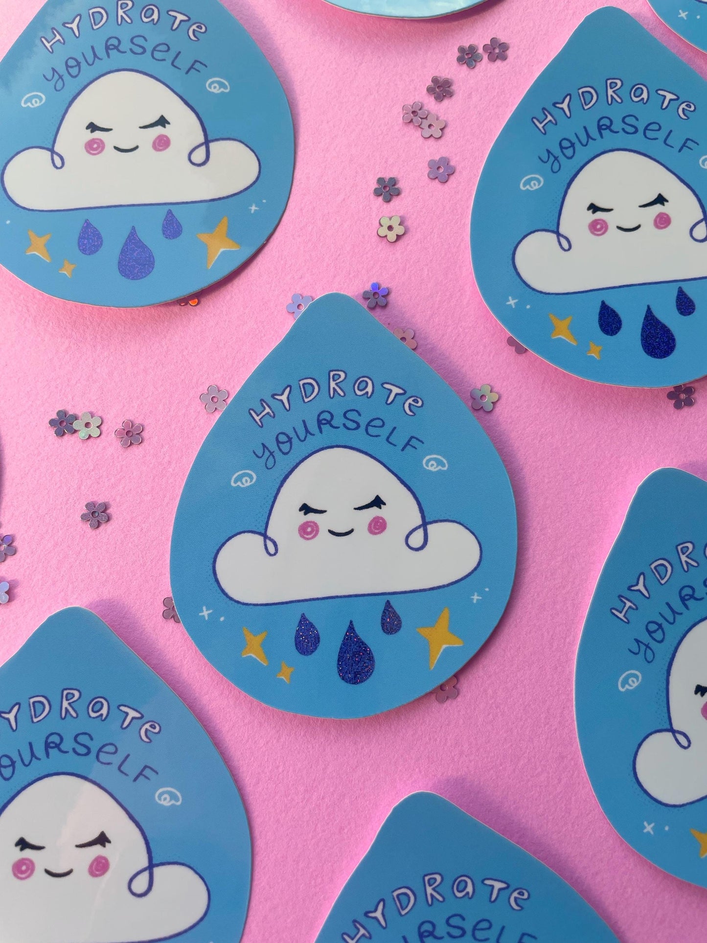 Hydrate Yourself - Glitter Sticker