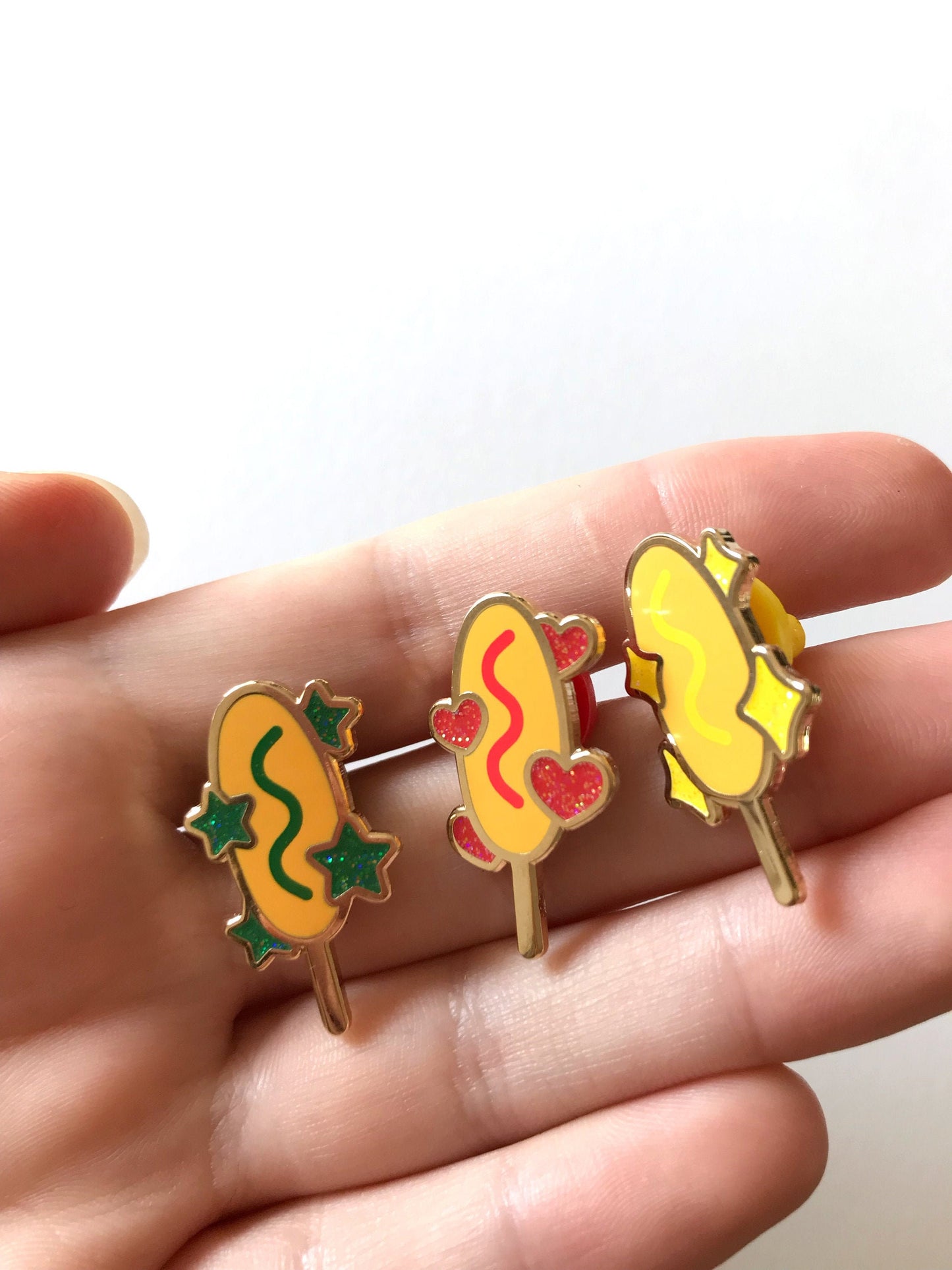 Kawaii Corn Dog Set - Enamel Pin