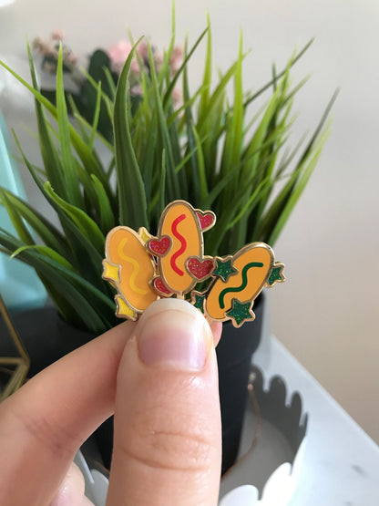 Kawaii Corn Dog Set - Enamel Pin