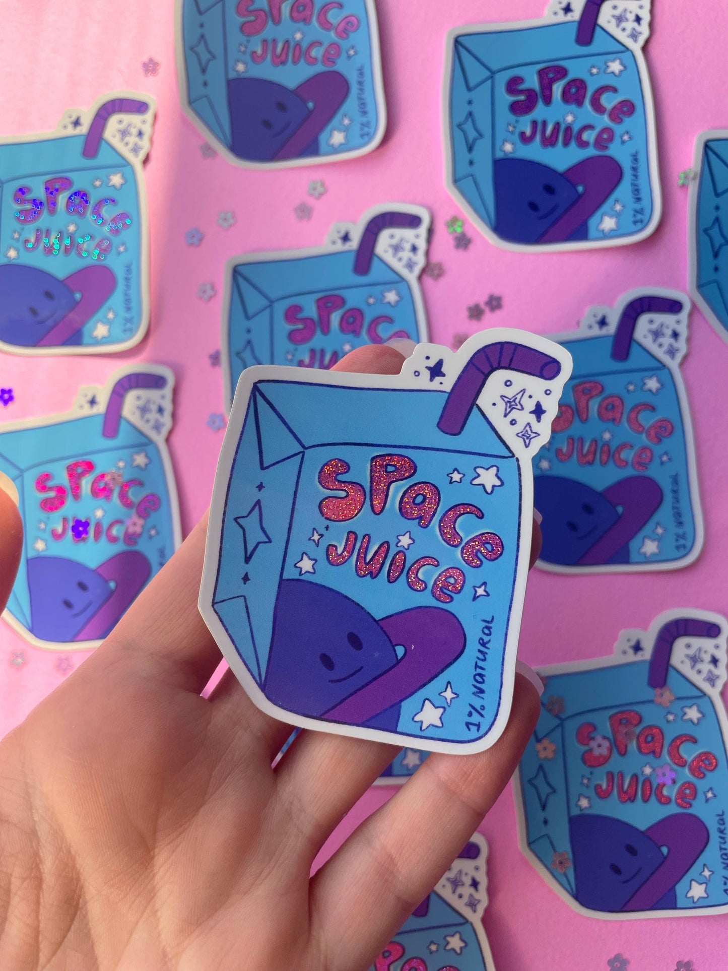 Space Juice - Glitter Sticker