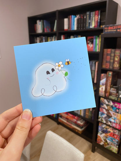 Ghostie and their little Bee Friend - Art Print