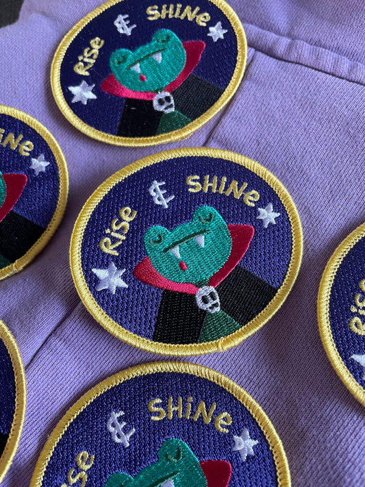 Rise & Shine Vampire Froggie - Iron-On Patch