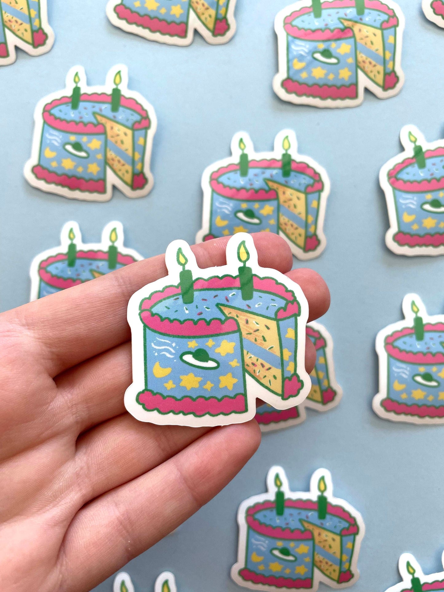Space Birthday Cake - Sticker