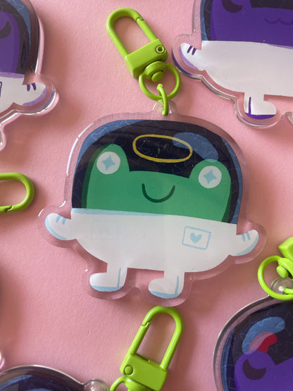 Angel / Devil Froggie - Acrylic Epoxy Keychain