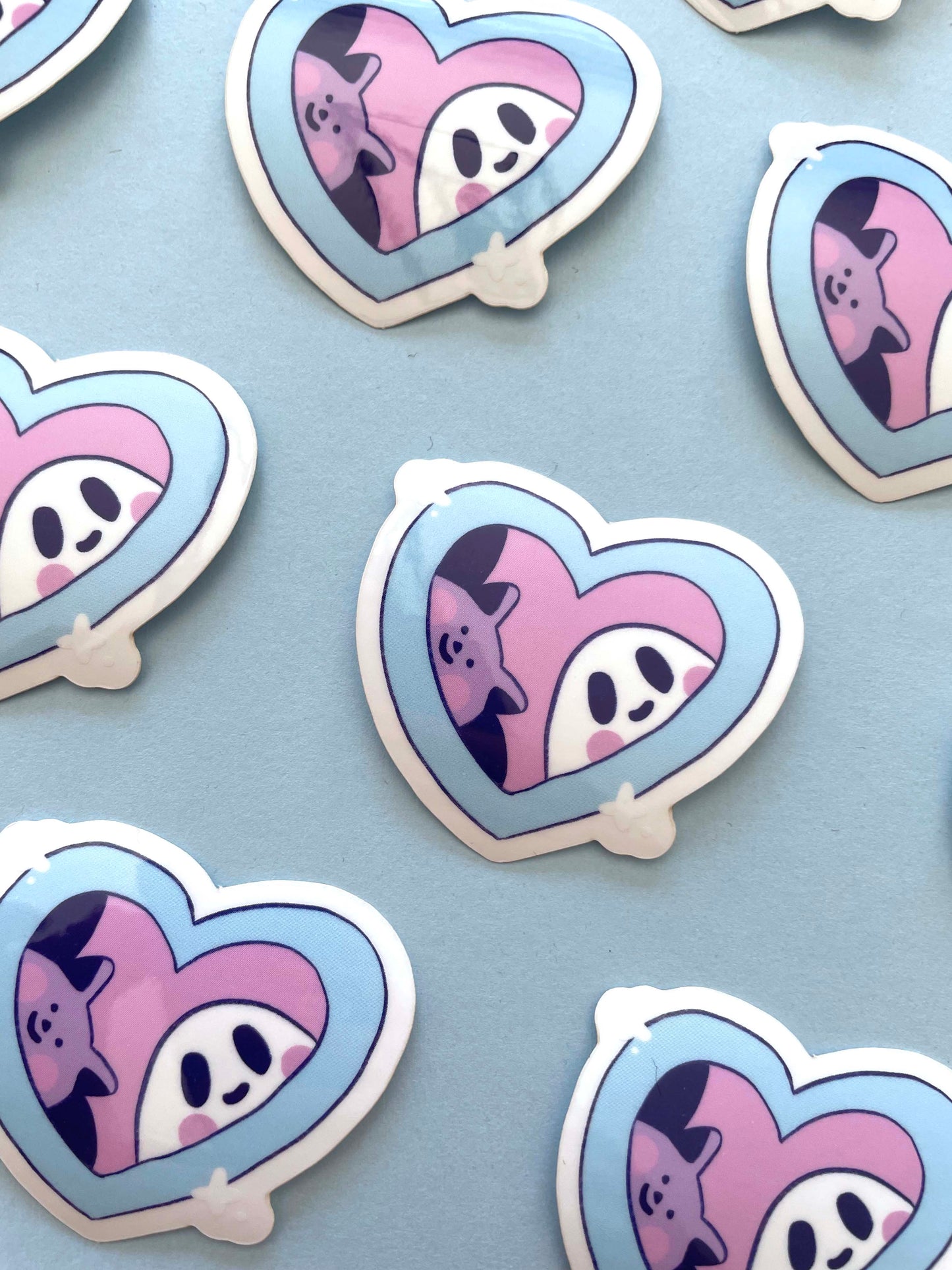 Heart Medallion, Bat and Ghostie - Sticker