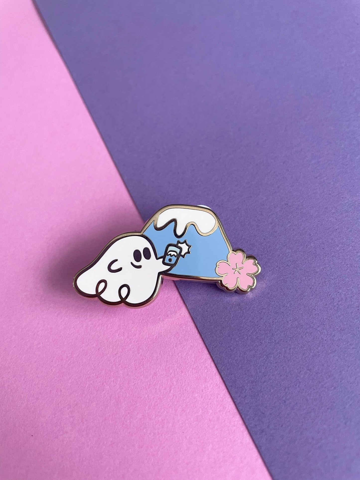 Ghostie visiting Mt. Fuji - Enamel Pin