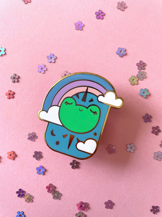 Rainbow Froggie Goddess - Enamel Pin