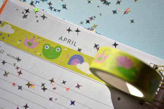 Froggie, Rainbows & Rainy Clouds - Washi Tape