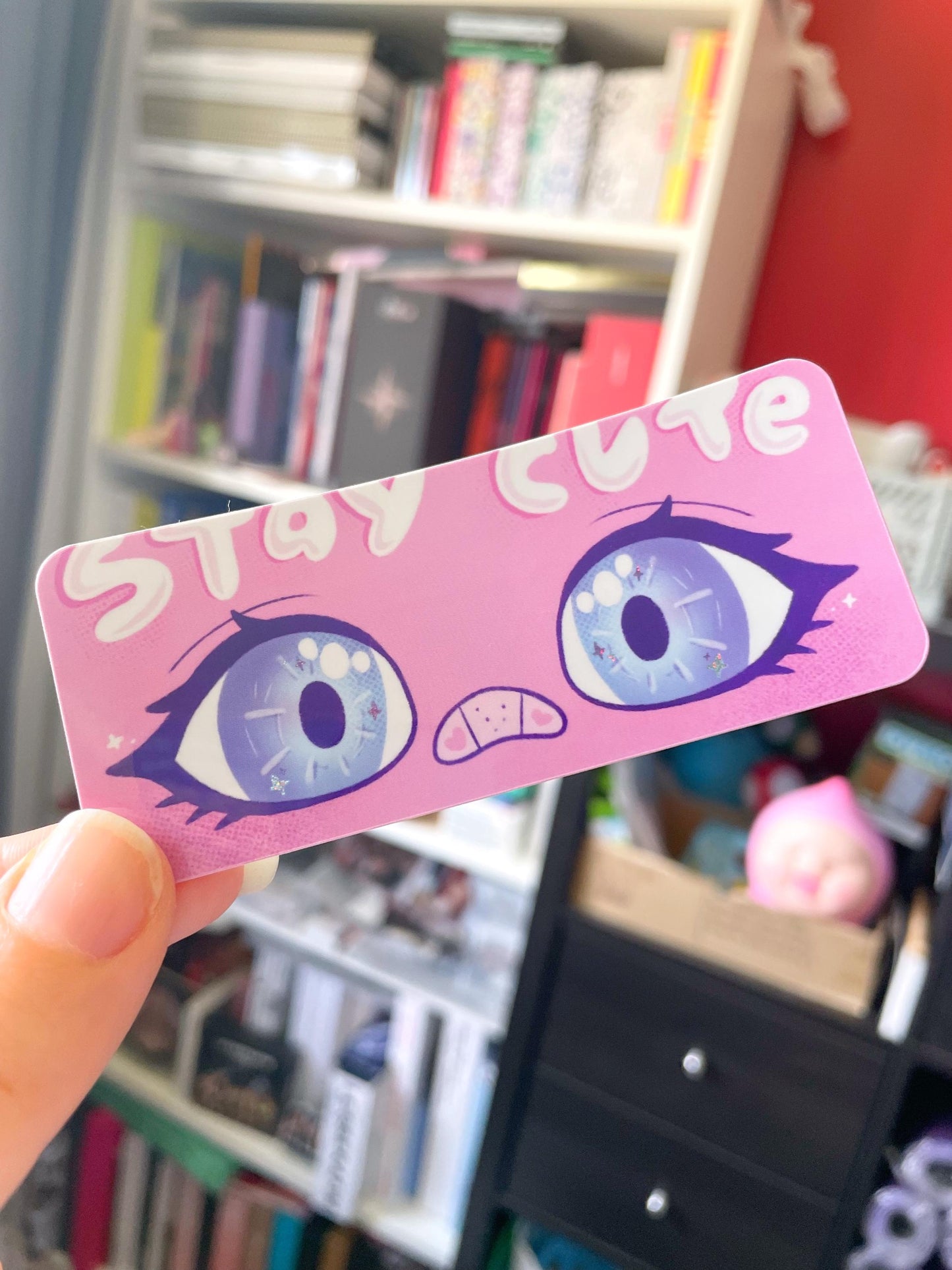 Stay Cute Anime Eyes - Glitter Sticker