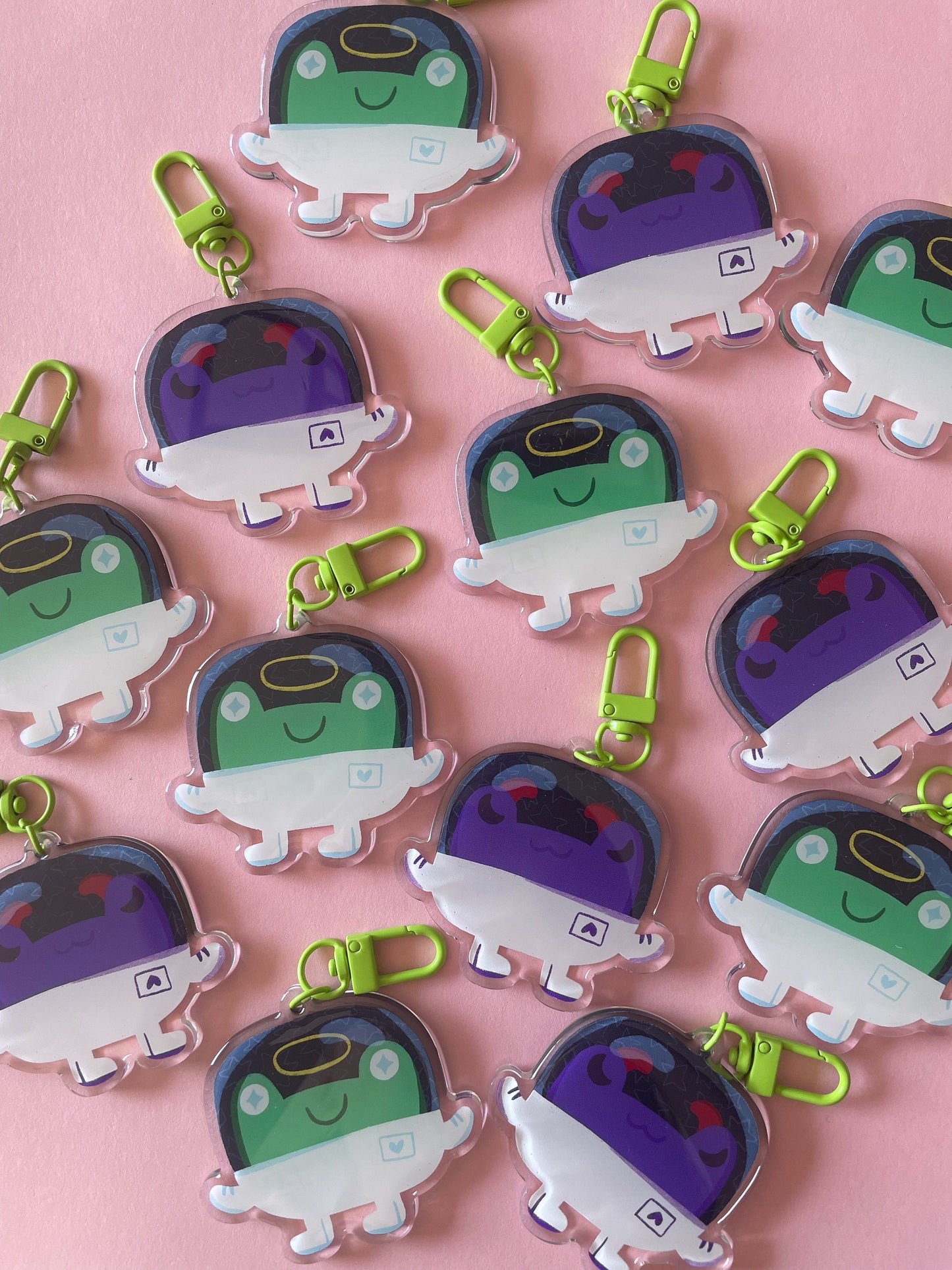 Angel / Devil Froggie - Acrylic Epoxy Keychain