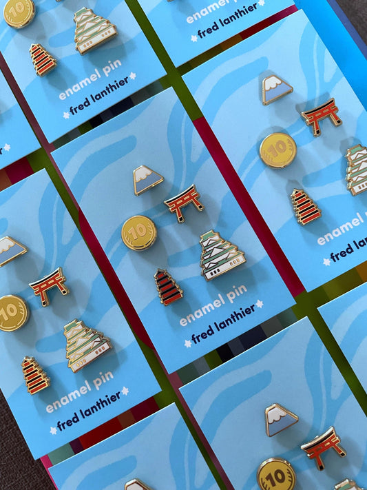 Memories from Japan, Historic and Landmarks Set - Mini Enamel Pins