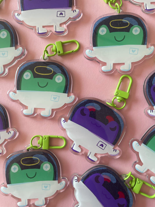 Angel / Devil Froggie - Acrylic Epoxy Keychain