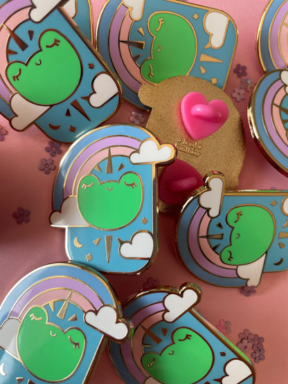 Rainbow Froggie Goddess - Enamel Pin